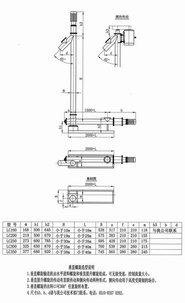 立式（shì）螺旋輸送機結構圖