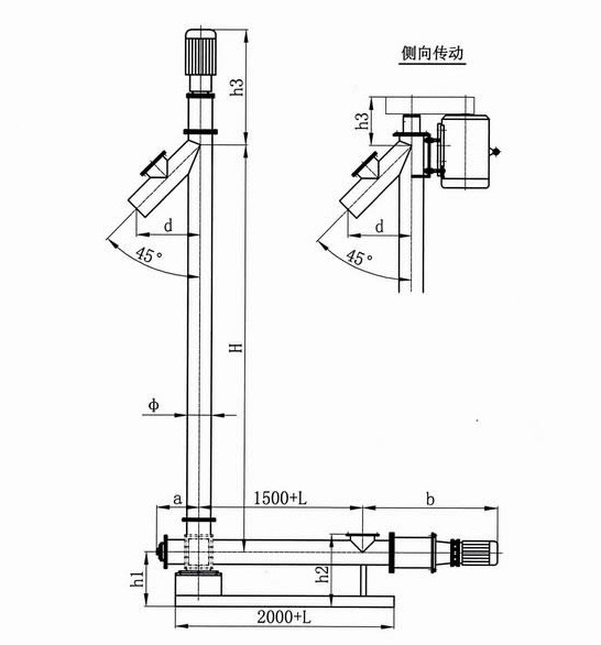 小型垂直螺旋輸送（sòng）機結構